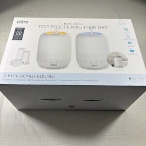 Pure Enrichment Hume Sense Humidifier Set 2-Pack White NEW